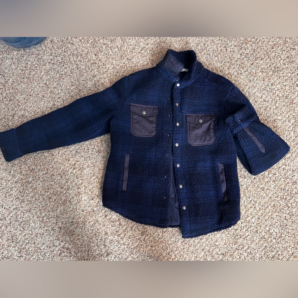 NWT Peter Millar Men’s Navy High Pile Fleece Jacket